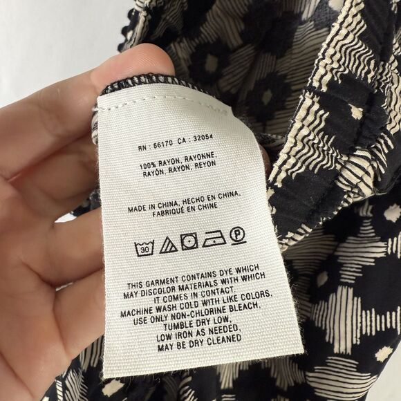 HEI HEI Anthropologie Pants Women's Medium Black Pull On Drawstring Lightweight - Picture 8 of 12